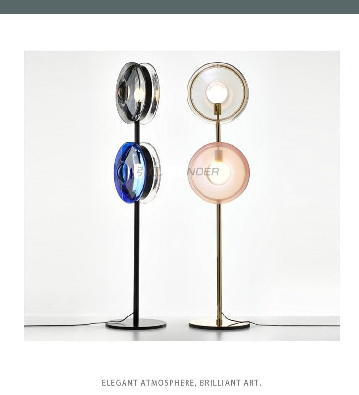 Postmodern LED floor lamp Nordic glass Standing light living room lights study Iron art bedroom hotel lighting.Certification: UL