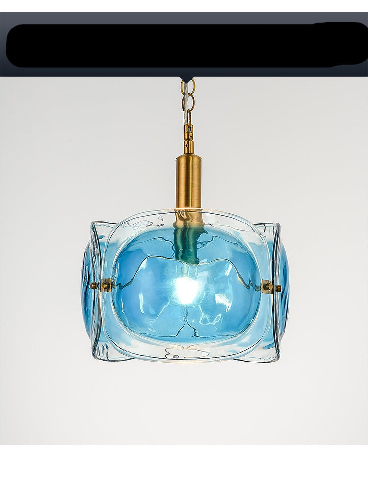 Modern Simple Luxury Design E27 Led Light Blue Glass Pendant Lamp for Restaurant Cafe  Home Decor UL
