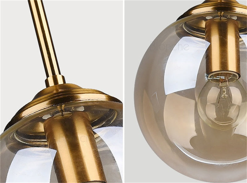 Modern Gold Pendant Lights 15cm Glass Ball Hanging Lights Loft Lamps for Bedroom Living Room Ktichen Home Decor Led Lights..Certification: UL,DELIVERY 60DAYS.Free shipping to Canada.