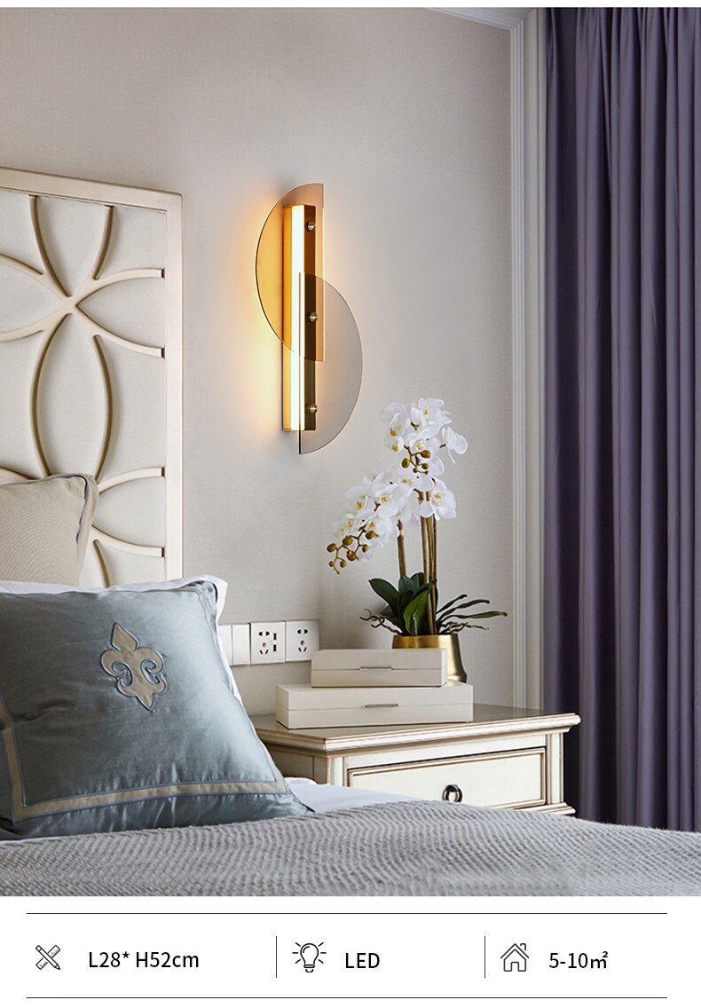 Modern Creative Crystal Wall Lamp Background Wall Decoration Living Room Nordic Staircase Corridor Bedroom Bedside Wall Lamp