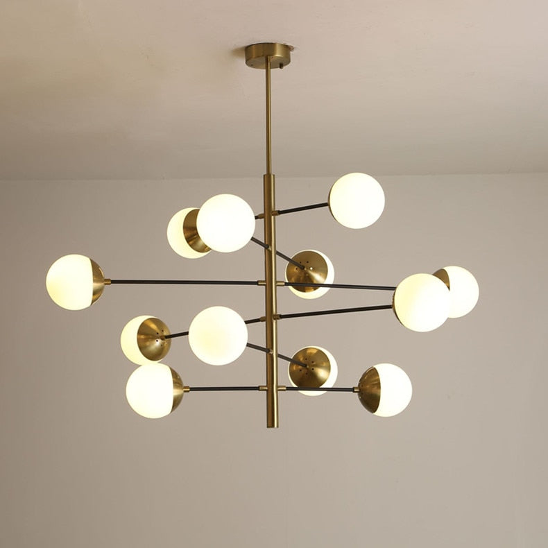 Post Modern Design Metal Molecule Glass Ball Pendant Lamp Creative Art Indoor Light Fixture Ideal for Loft, Villa, Ul