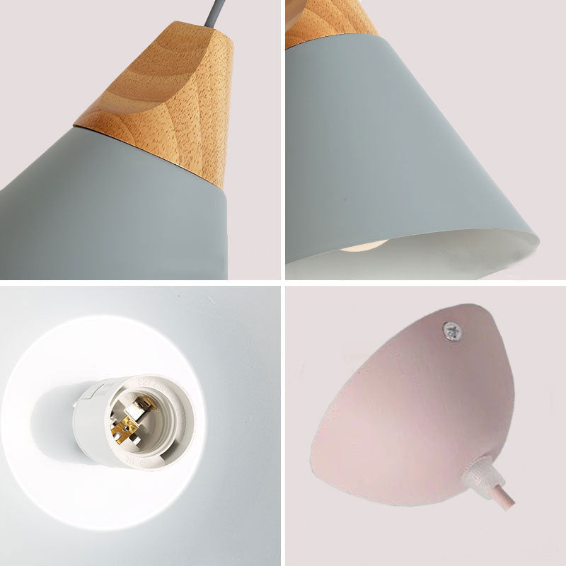 STRAK Nordic Wood Cafe Restaurant Pendant Lamp Modern Led Bedroom Kitchen Colorful Home Decoration Aluminum Product Fixtures Lamp Certification-UL