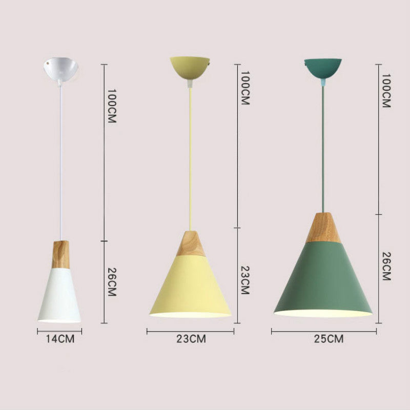 STRAK Nordic Wood Cafe Restaurant Pendant Lamp Modern Led Bedroom Kitchen Colorful Home Decoration Aluminum Product Fixtures Lamp Certification-UL