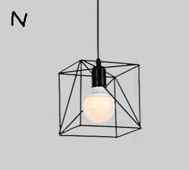 STRAK Pyramid Hanging Lamp Back Scenery Lof Modern Pendant Ligh Black Bird Cage Iron E27 Metal Cage