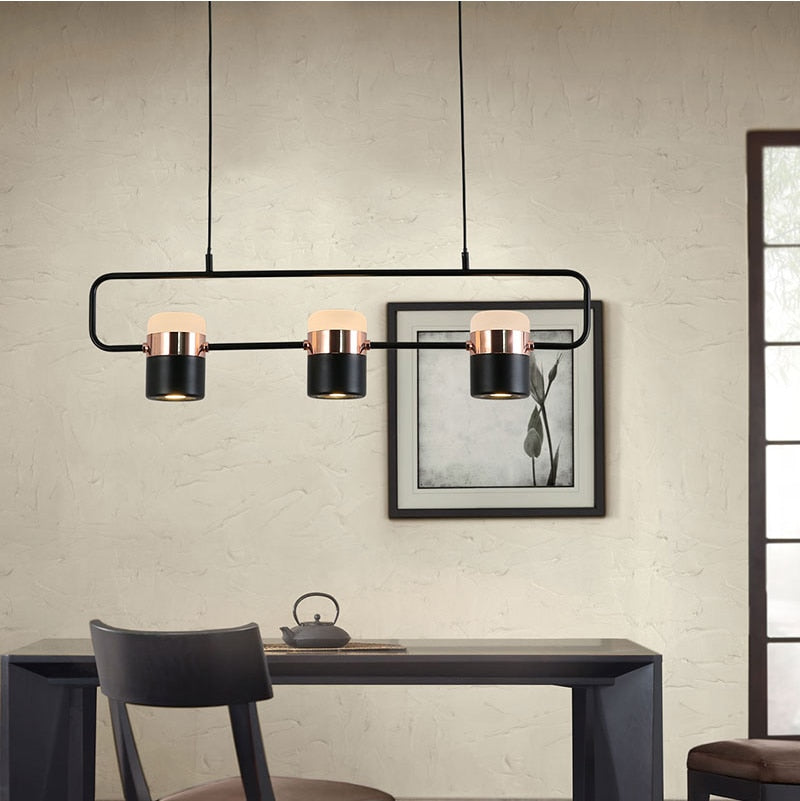 STRAK Postmodern Led Pendant Lights Simple Rose Gold Suspension Lamp for Dining Room Bedroom Hanging Light Ul