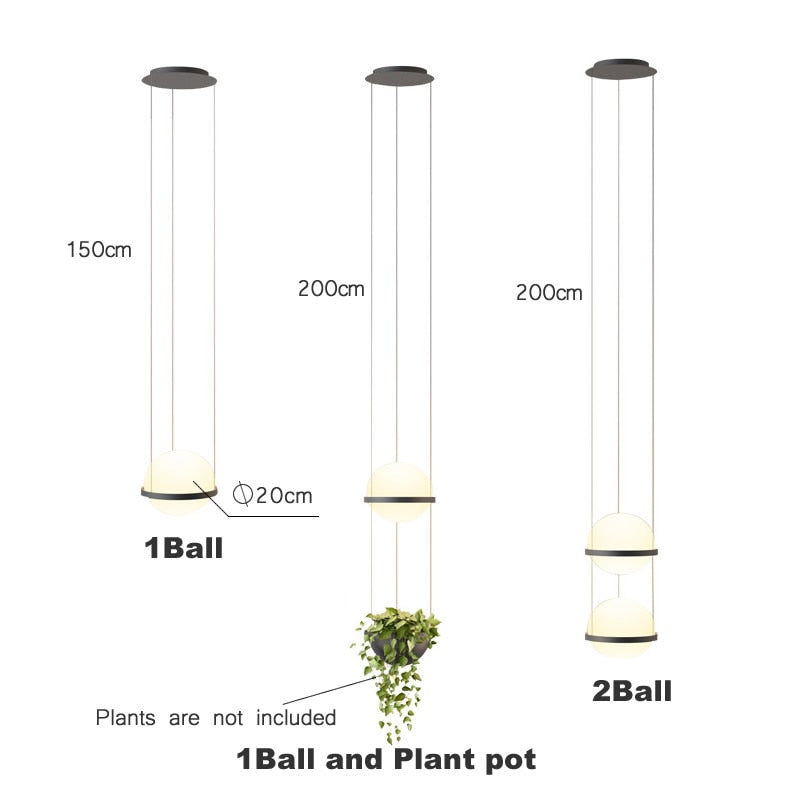 Stair Pendant Lamp Hanging Glass Ball Long Cord Plants Modern Duplex Pot Lamp Deco Chandelier Certification UL, Free shipping to Canada,Delivery 60 days.