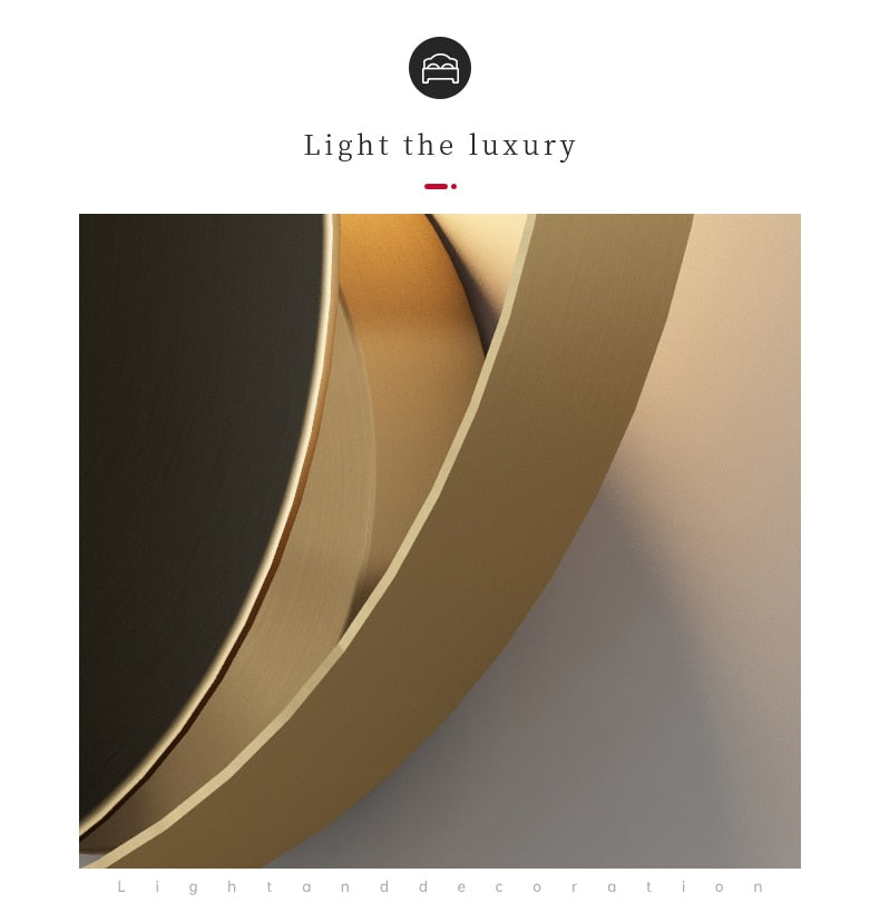Modern Copper Wall Lamp Living Room Decor TV Background Luxury Light Corridor Bedroom Bedside Round Wall Lamp.Free shipping to Canada, delivery 60 days.