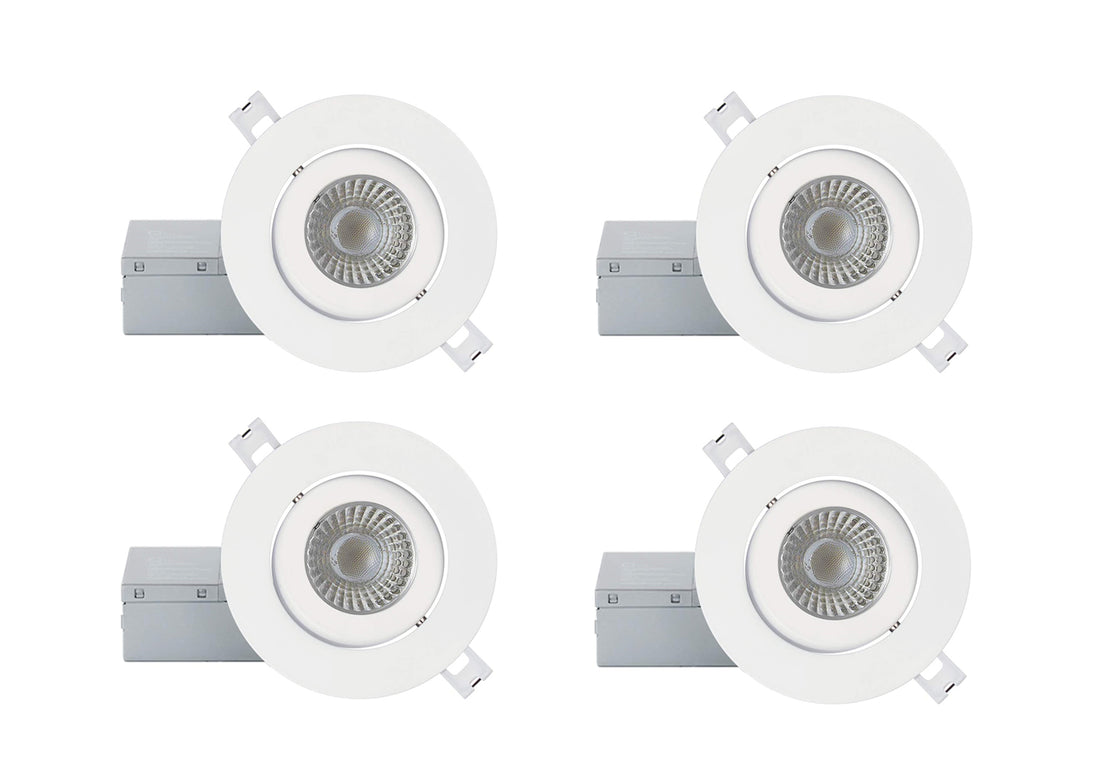 Strak Gimbal White 3-Inch Integrated Panel 7 W, 560Lm with 3000k Warm White (4-Pack)