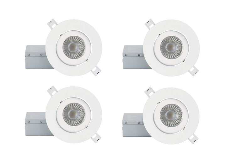 Strak Gimbal White 3-Inch Integrated Panel 7 W, 560Lm with 3000k Warm White (4-Pack)