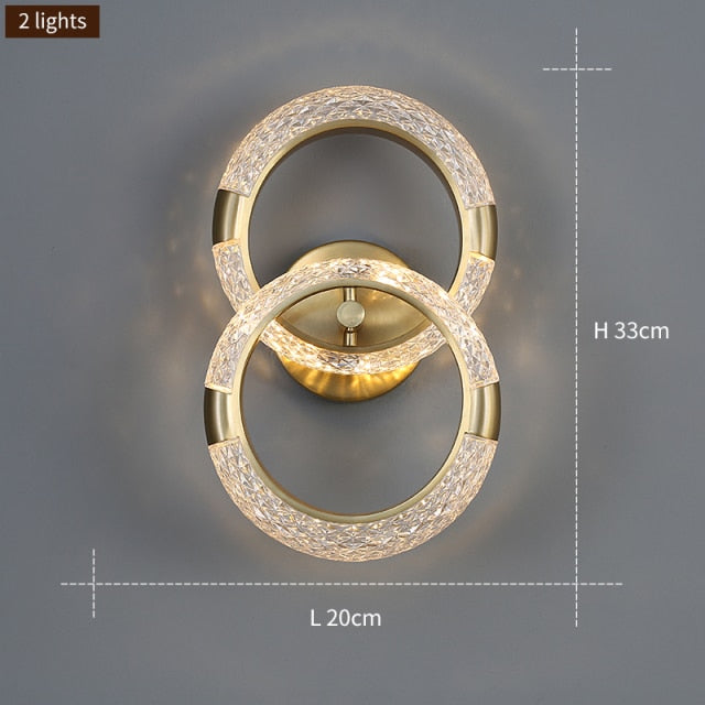 Modern Minimalist Round Wall Lamp Golden Copper Wall Light Living Room Sofa Background Bedroom Bedside Aisle Sconce Lamp,Free shipping to Canada, delivery 25 days.