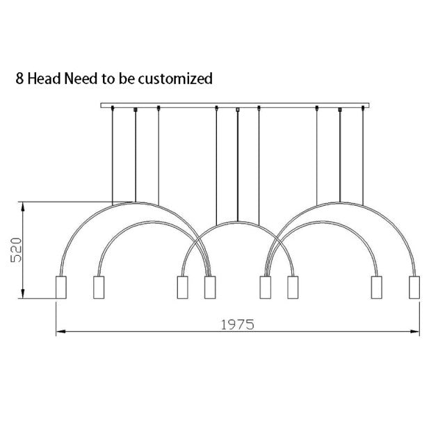 STRAK Brass Pendant Lamp Minimalist Rainbow Pendant Light Modern Creative Led for Dining Ul