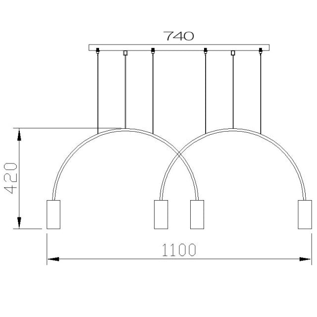 STRAK Brass Pendant Lamp Minimalist Rainbow Pendant Light Modern Creative Led for Dining Ul