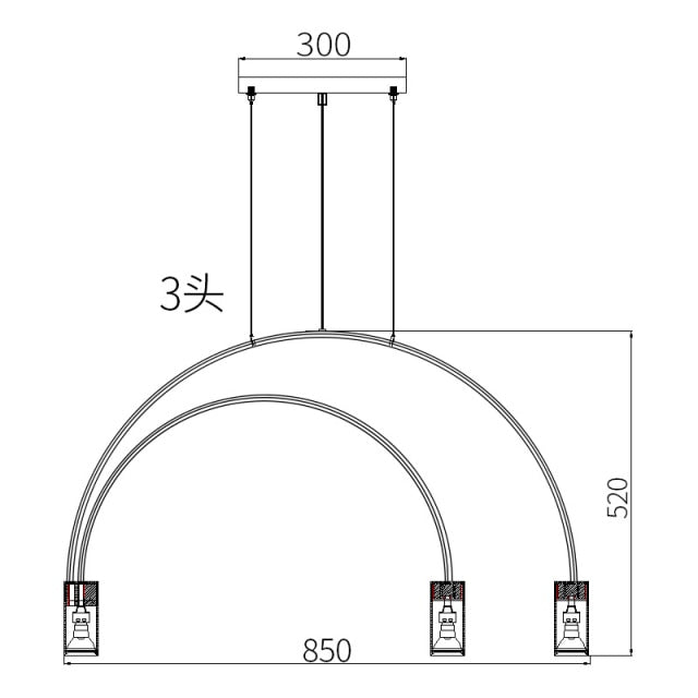 STRAK Brass Pendant Lamp Minimalist Rainbow Pendant Light Modern Creative Led for Dining Ul