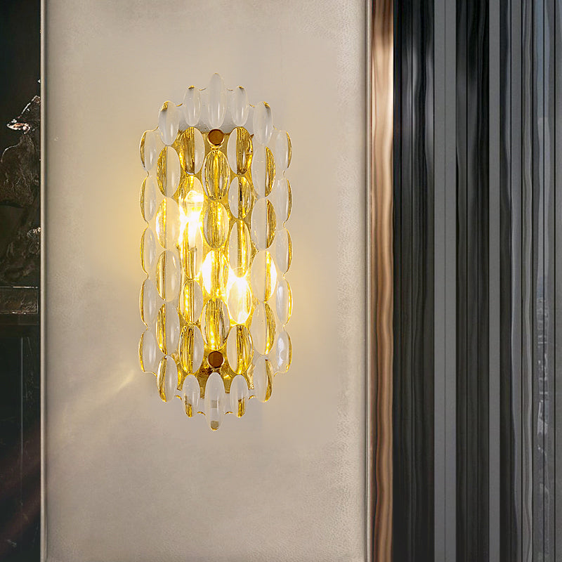 Modern Crystal Gold Wall Lamp Living Room Background Wall Lamp Creative Personality Bedroom Bedside Aisle Crystal Wall Lamp Ul