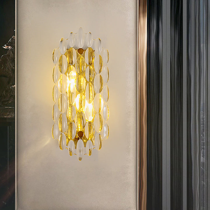 Modern Crystal Gold Wall Lamp Living Room Background Wall Lamp Creative Personality Bedroom Bedside Aisle Crystal Wall Lamp Ul