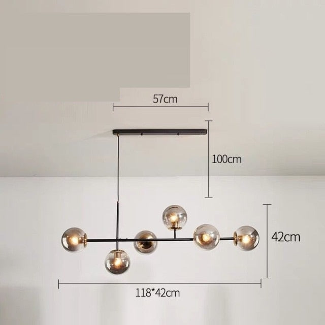 Nordic Lamp Strip Art Pendant Light Modern Living Room Model Room Glass Bubble LOFT Fixture Suspension hanglamp luster pendent:Certification UL,Free shipping to Canada