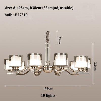 STRAK Nickel Led Chandeliers Pendant Lamps Modern Lighting Living Room Decor Led Chandeliers Hanging Lights
