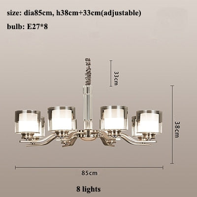 STRAK Nickel Led Chandeliers Pendant Lamps Modern Lighting Living Room Decor Led Chandeliers Hanging Lights