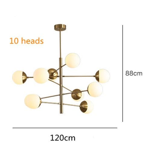 Post Modern Design Metal Molecule Glass Ball Pendant Lamp Creative Art Indoor Light Fixture Ideal for Loft, Villa, Ul
