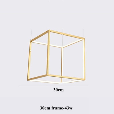 Modern Gold Square Led Chandeliers Lighting Indoor Led Pendant Chandeliers Lights Living Room Decor Hanging Lamp Lobby Luminaire.Certification: UL