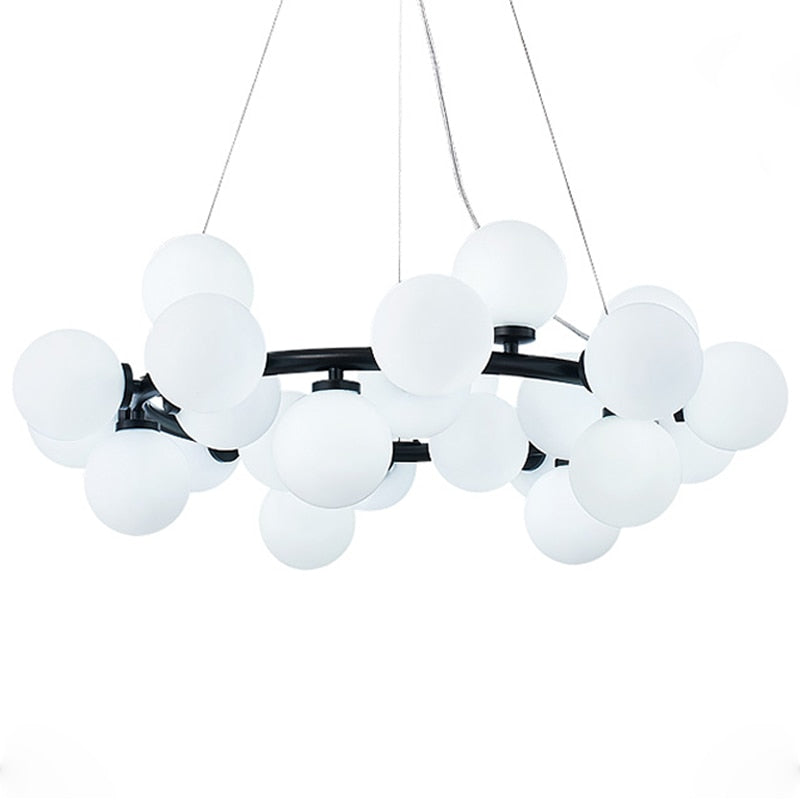Modern Nordic G4 Led Chandelier Style White Glass Ball Lamp For Living Room Kitchen Lighting Decoration Home Ceiling Fixtures.Certification: UL