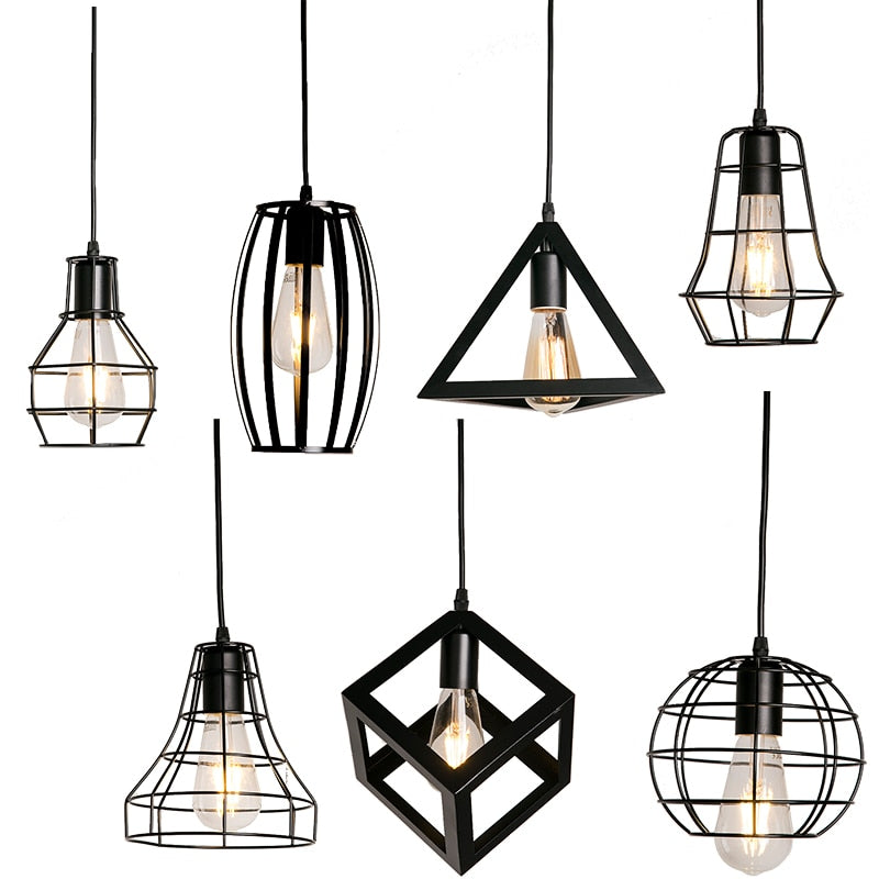Black Cage Hanging Lamps