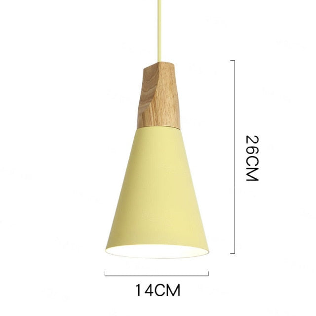 STRAK Nordic Wood Cafe Restaurant Pendant Lamp Modern Led Bedroom Kitchen Colorful Home Decoration Aluminum Product Fixtures Lamp Certification-UL