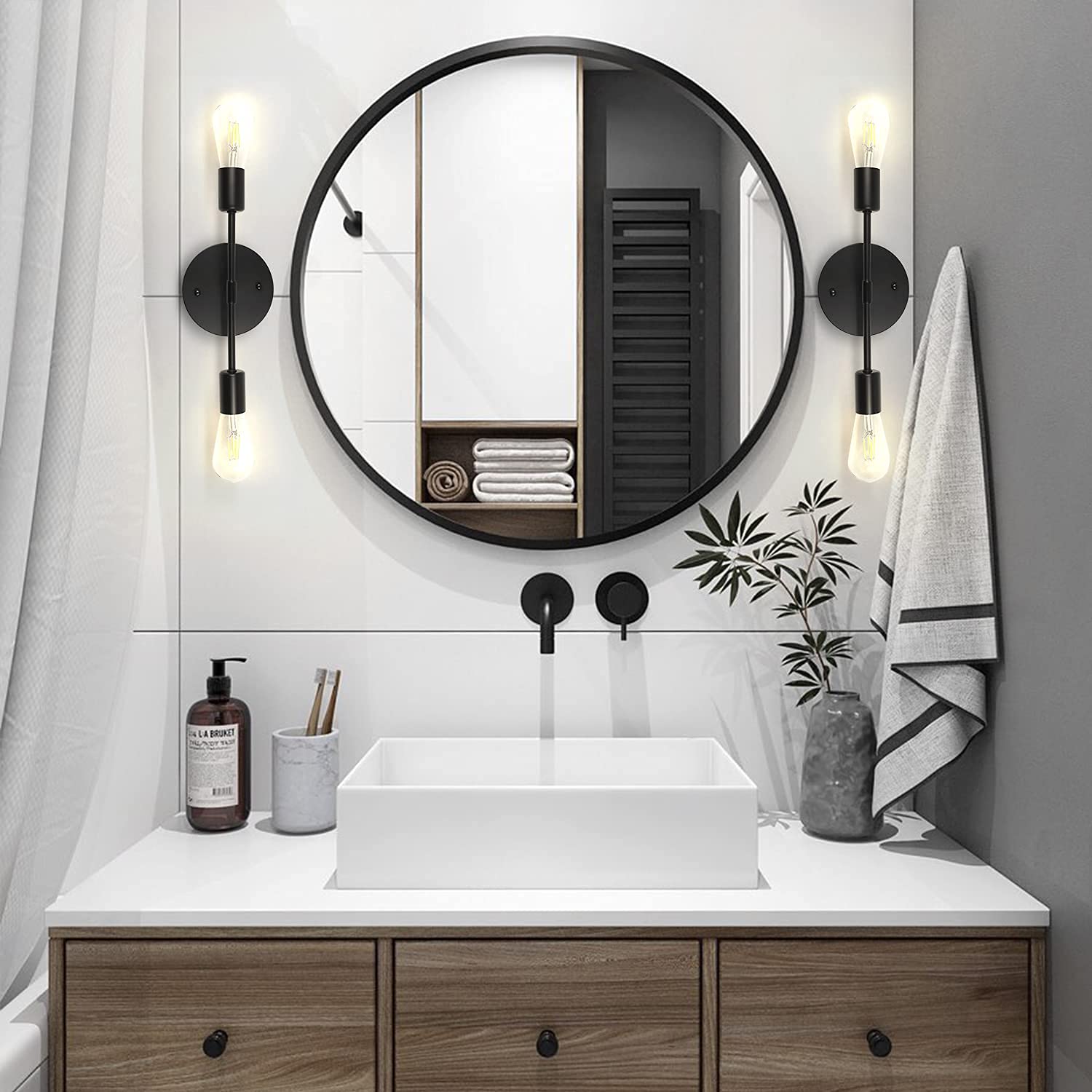 Wall Sconce E27 Ceiling Lamp Bedside Lighting Vintage Two Arm 2 Double Heads Bathroom Mirror Vanity