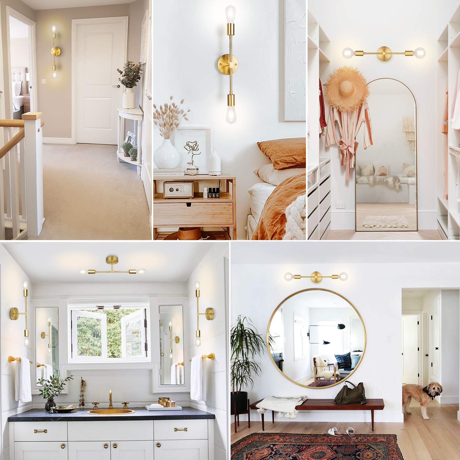 Wall Sconce E27 Ceiling Lamp Bedside Lighting Vintage Two Arm 2 Double Heads Bathroom Mirror Vanity