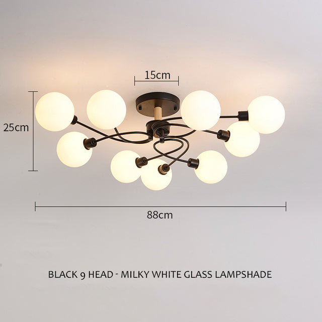 SANDYHA Modern Nordic Led chandeliers Glass Ball Lampshade Ceiling Lamp Living Kitchen Dining Bedroom Home Decor Indoor Lighting