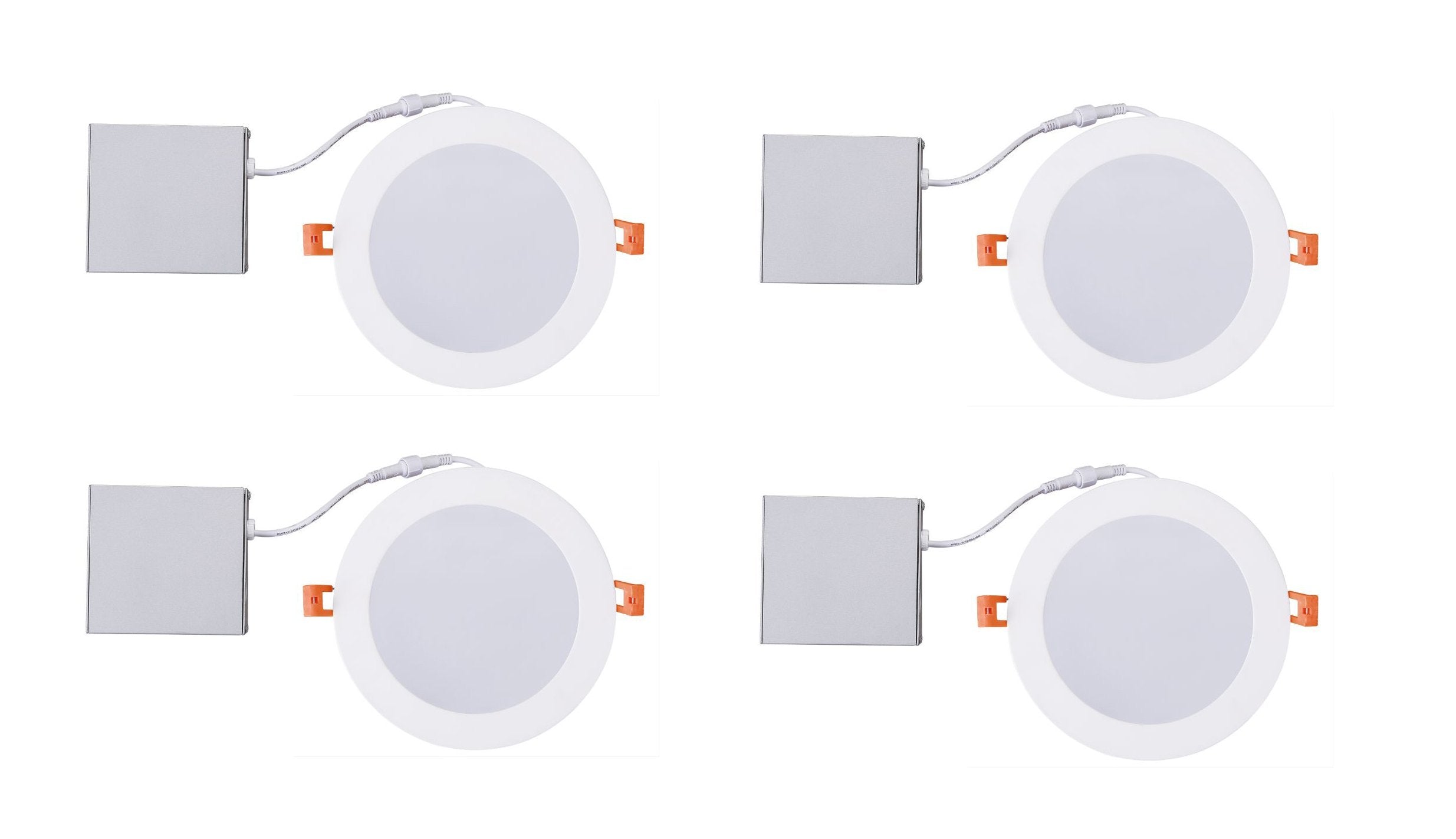 LED 6-inch White Slim Panel Downlight 9W 750 lumens with Junction Box 6000K (4-Pack)