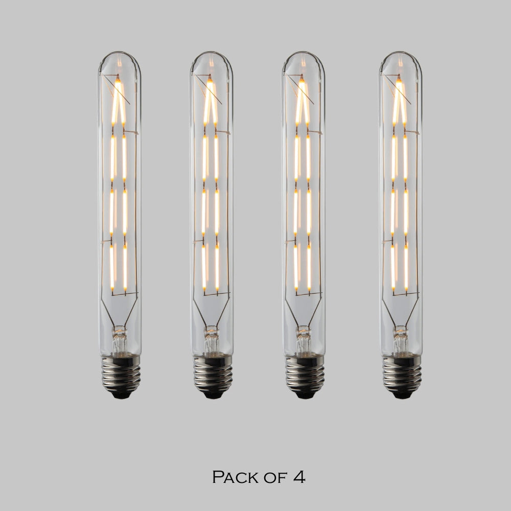 LED 60W Equivalent Clear Filament, 2700K, T30 Edison Base E26, 600LM, CRI90, Dimmable LED Light Bulb (4-Pack)