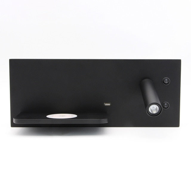 LED Bedroom Wall Light Lamp Wireless Charger for Phone Bedside Bedroom Modern Reading Loft Room USB Luminaire Wood Bed TUV / UL / SAA