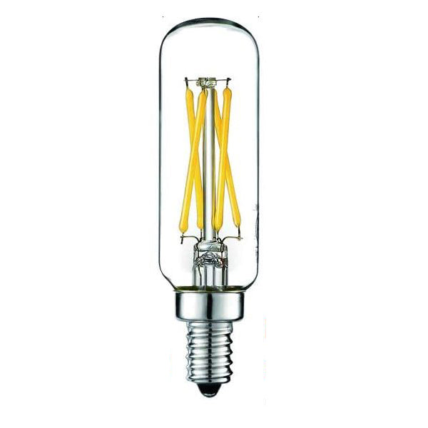 LED T25 Candle Light Bulb, 4Watt = 40Watt, Clear Filament, Warm White 2700K, T25, Base E12, 400LM, CRI90, Dimmable  (6-Pack)