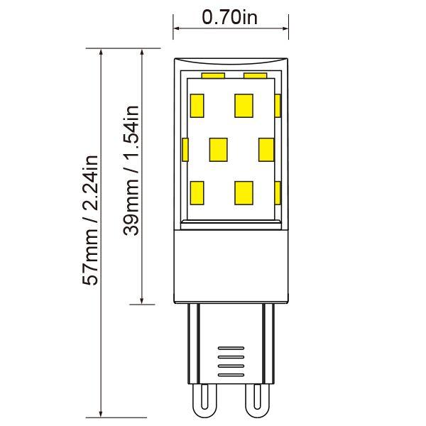 STRAK G9 LED Light Bulb, 7Watt, 70W Equivalent 700 Lumens (5000K) Cool White , CRI80, Dimmable, CETL (4-Pack) Idealfor chandeliers,wall sconces,vanities etc